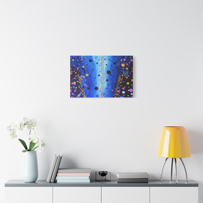 Blue Galaxy Cosmic Night Canvas Art