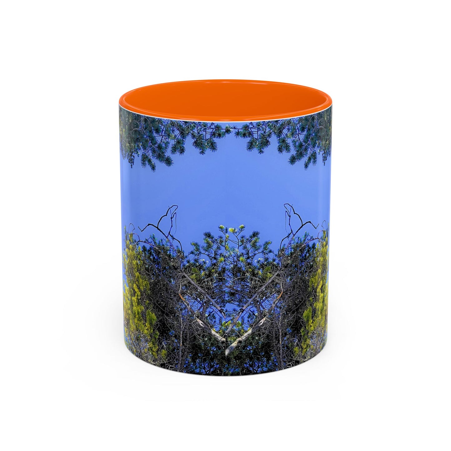 Scenic Pine Tree Sky Accent Coffee Mug – Nature Photography 11/15oz