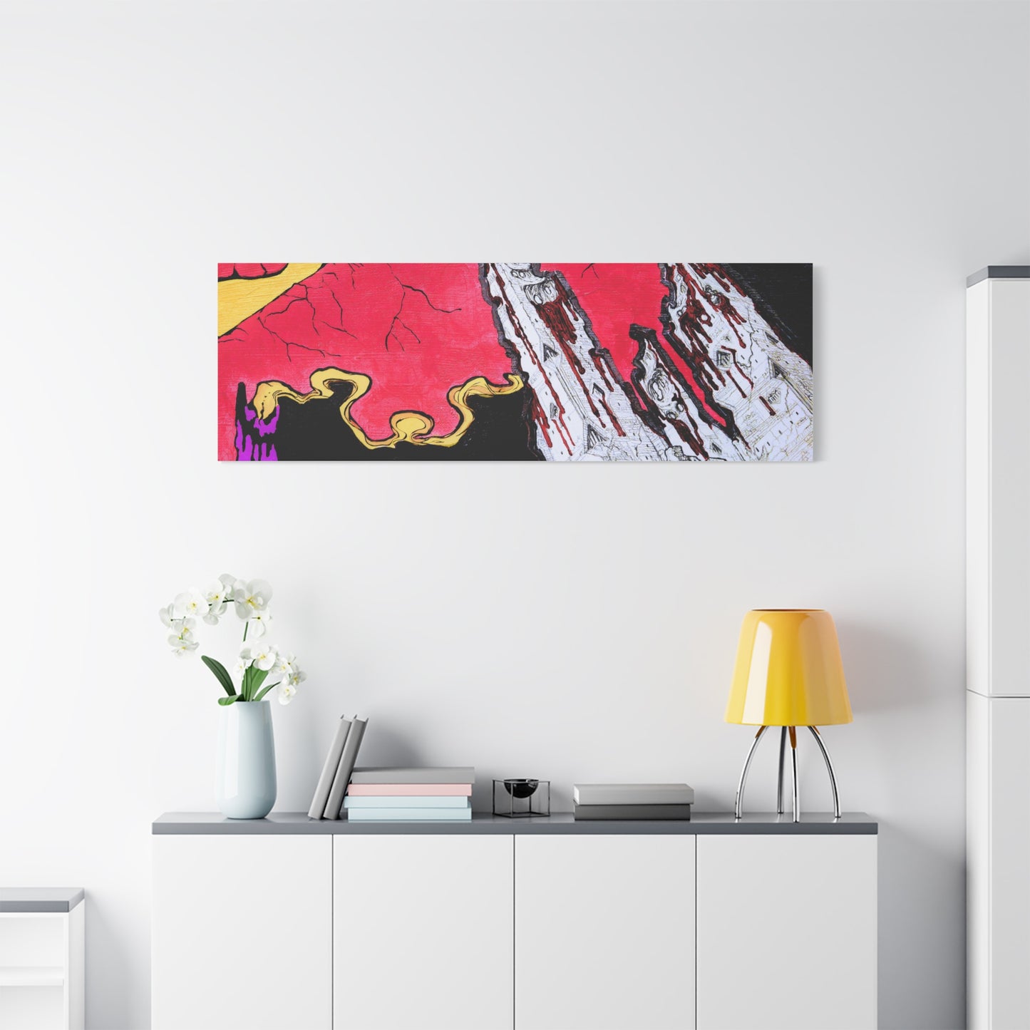 Surreal Mountain Flame Matte Canvas Wall Art
