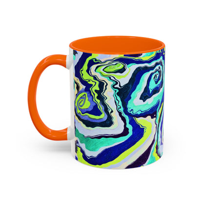Abstract Blue Swirl Accent Coffee Mug