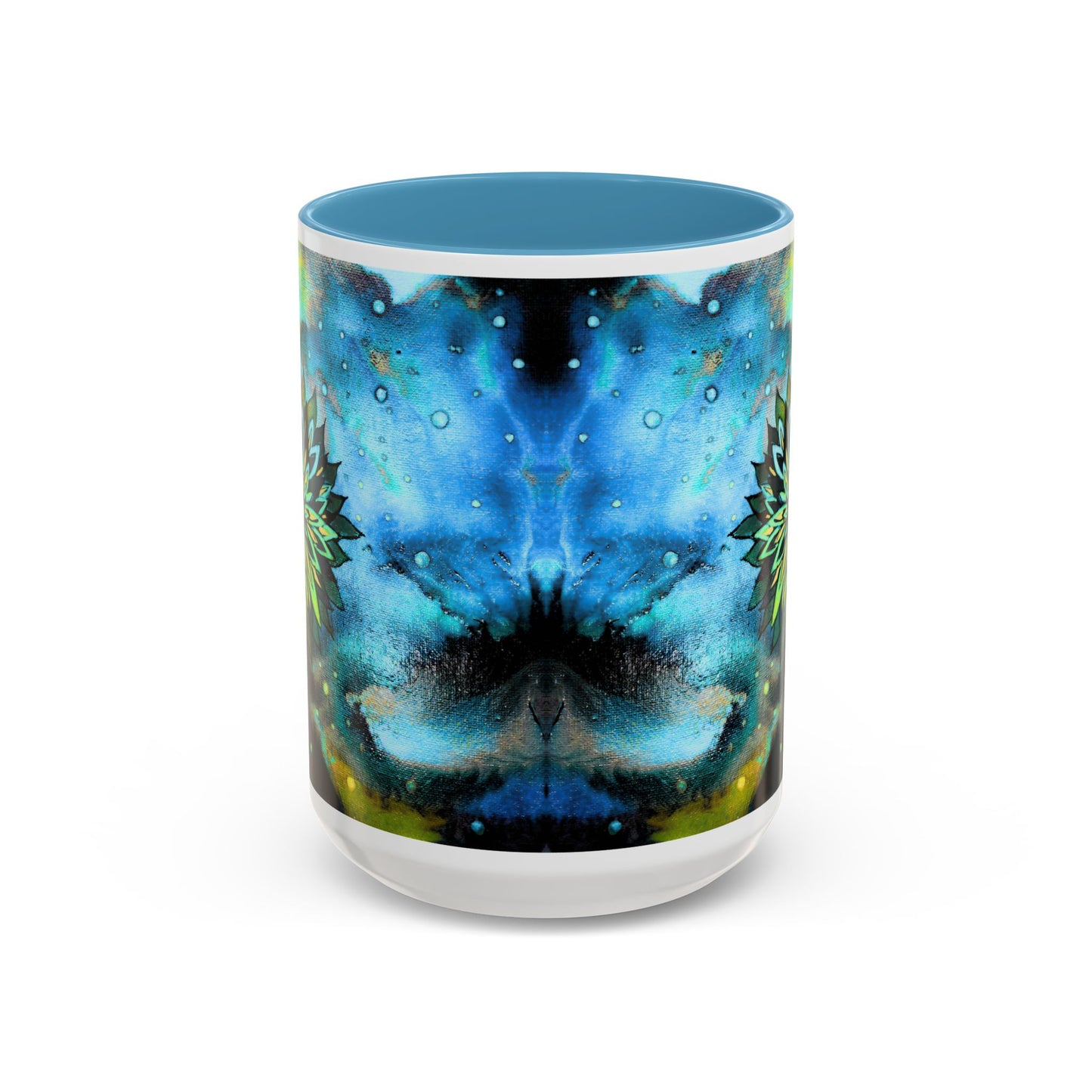Blue Galaxy Floral Accent Coffee Mug — 11/15oz