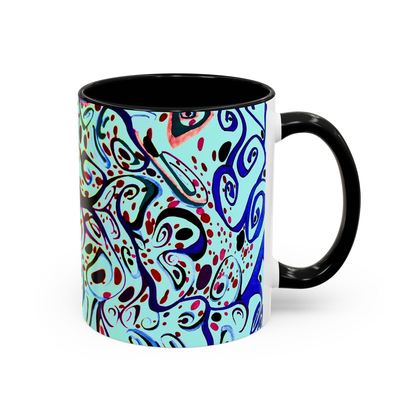 Abstract Floral Accent Coffee Mug