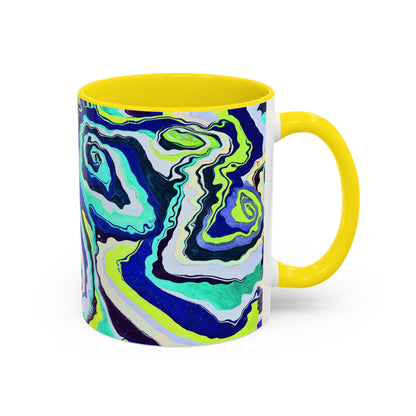 Abstract Blue Swirl Accent Coffee Mug
