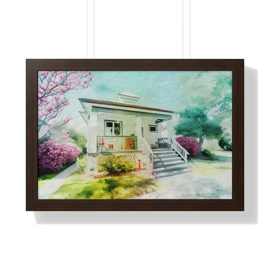 Custom Hand-Illustrated Home Portrait - Watercolor Print