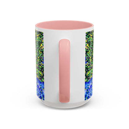 Accent Coffee Mug - Colorful Pointillist Tree Art Cup (11/15 oz)