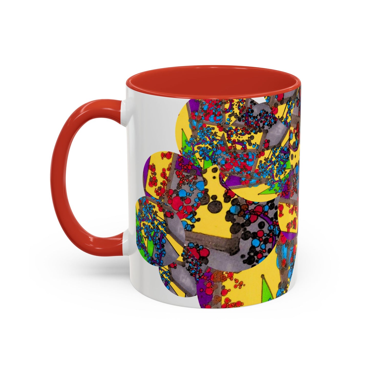 Abstract Colorburst Accent Coffee Mug — Vibrant Pop Art Design