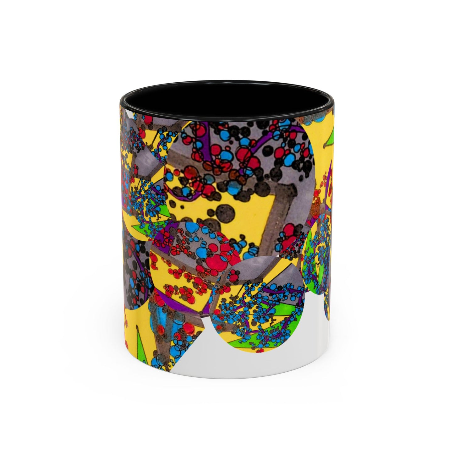 Abstract Colorburst Accent Coffee Mug — Vibrant Pop Art Design