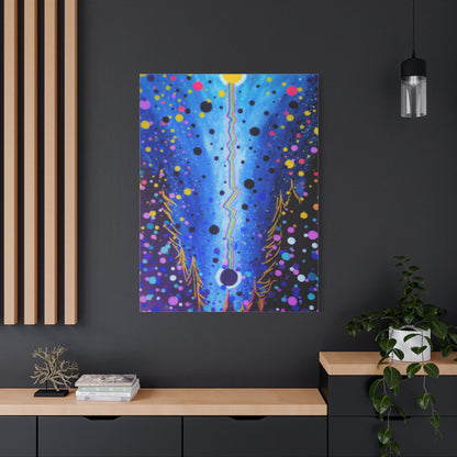 Blue Galaxy Cosmic Night Canvas Art