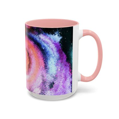 Galaxy Swirl Accent Coffee Mug — Pink Purple Nebula Art (11/15 oz)