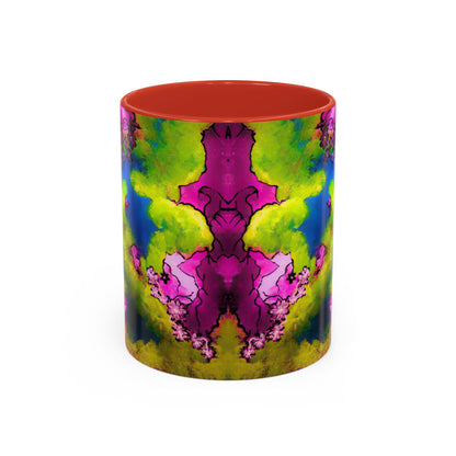 Vibrant Abstract Inkblot Accent Coffee Mug – Psychedelic Floral Color Splash (11/15oz)