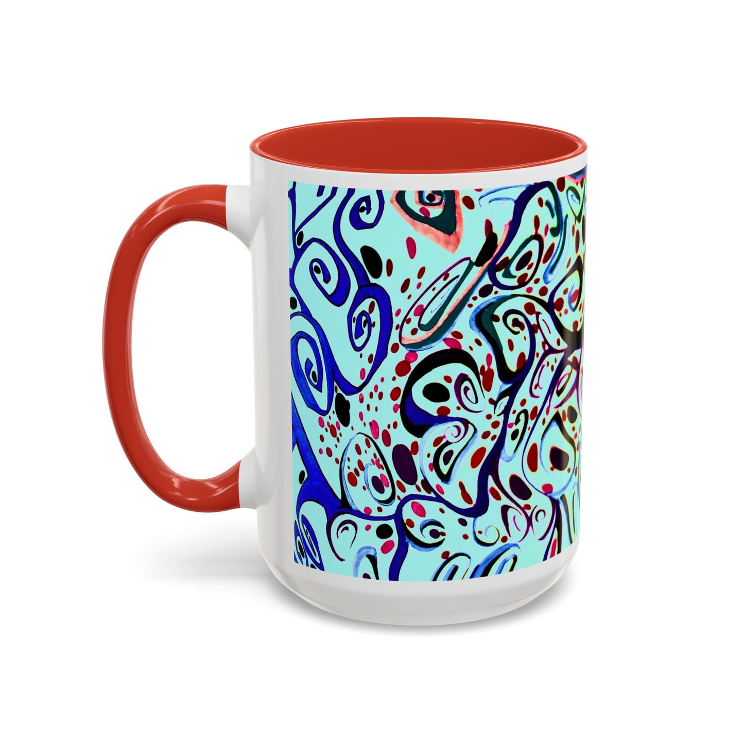 Abstract Floral Accent Coffee Mug