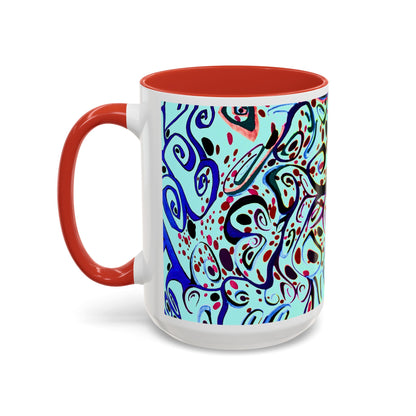 Abstract Floral Accent Coffee Mug