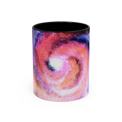 Galaxy Swirl Accent Coffee Mug — Pink Purple Nebula Art (11/15 oz)
