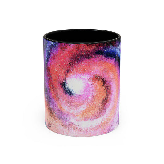 Galaxy Swirl Accent Coffee Mug — Pink Purple Nebula Art (11/15 oz)