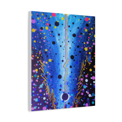 Blue Galaxy Cosmic Night Canvas Art