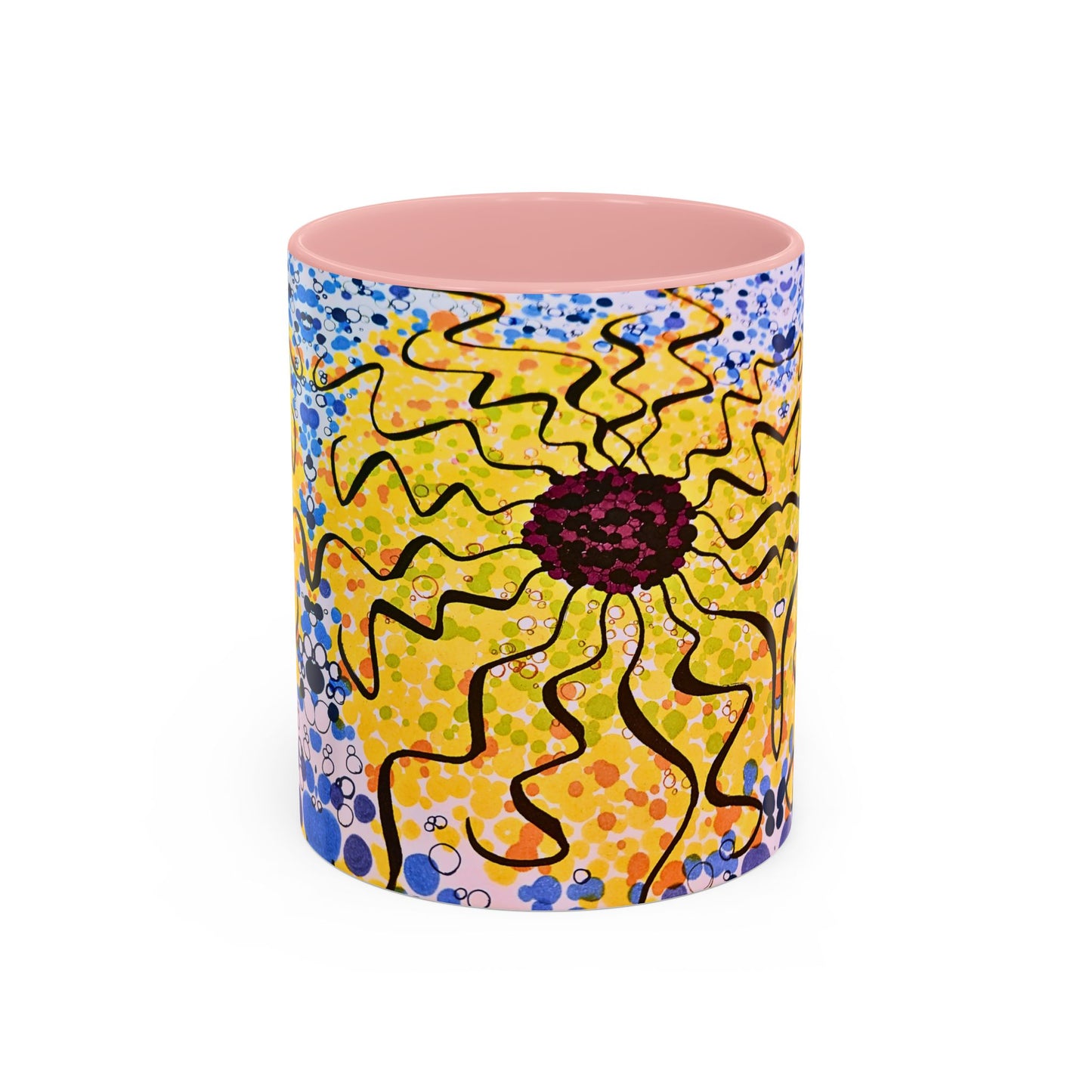 Sunburst Floral Accent Coffee Mug