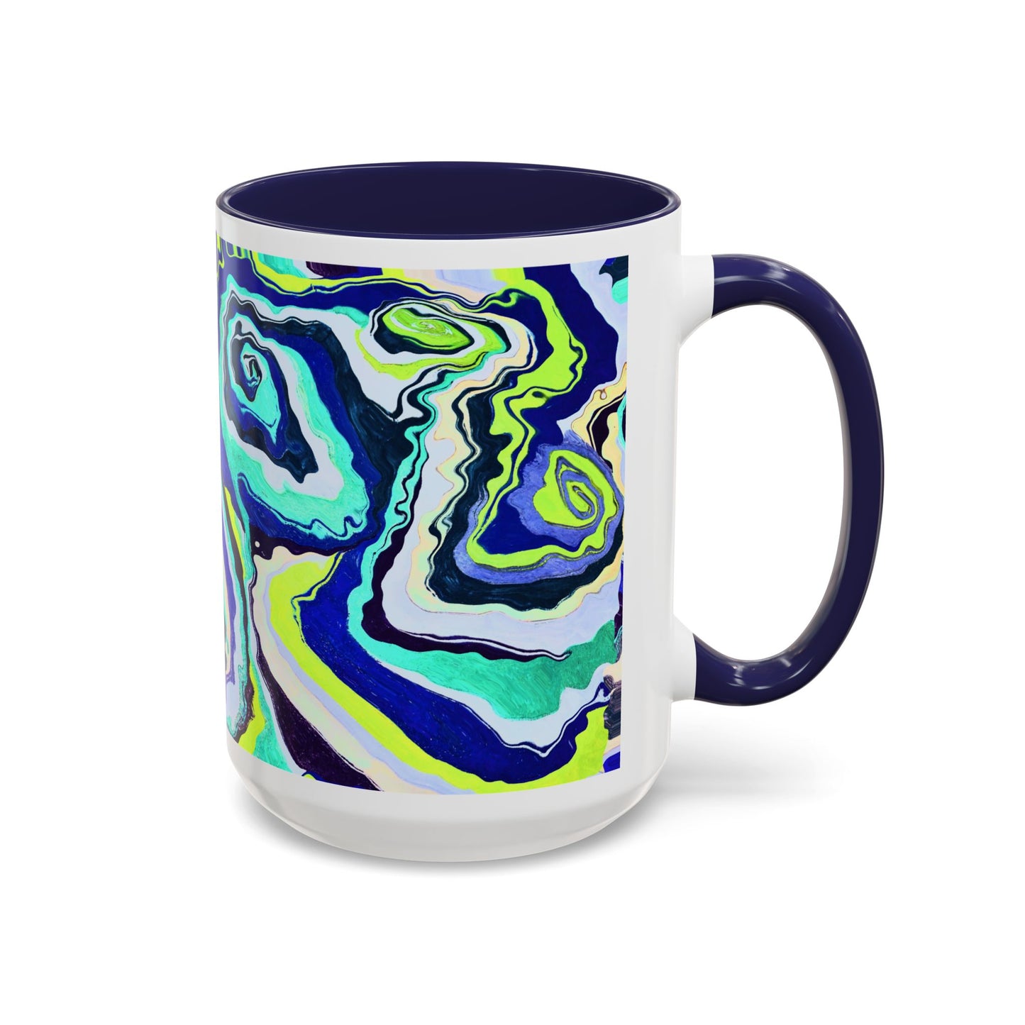 Abstract Blue Swirl Accent Coffee Mug