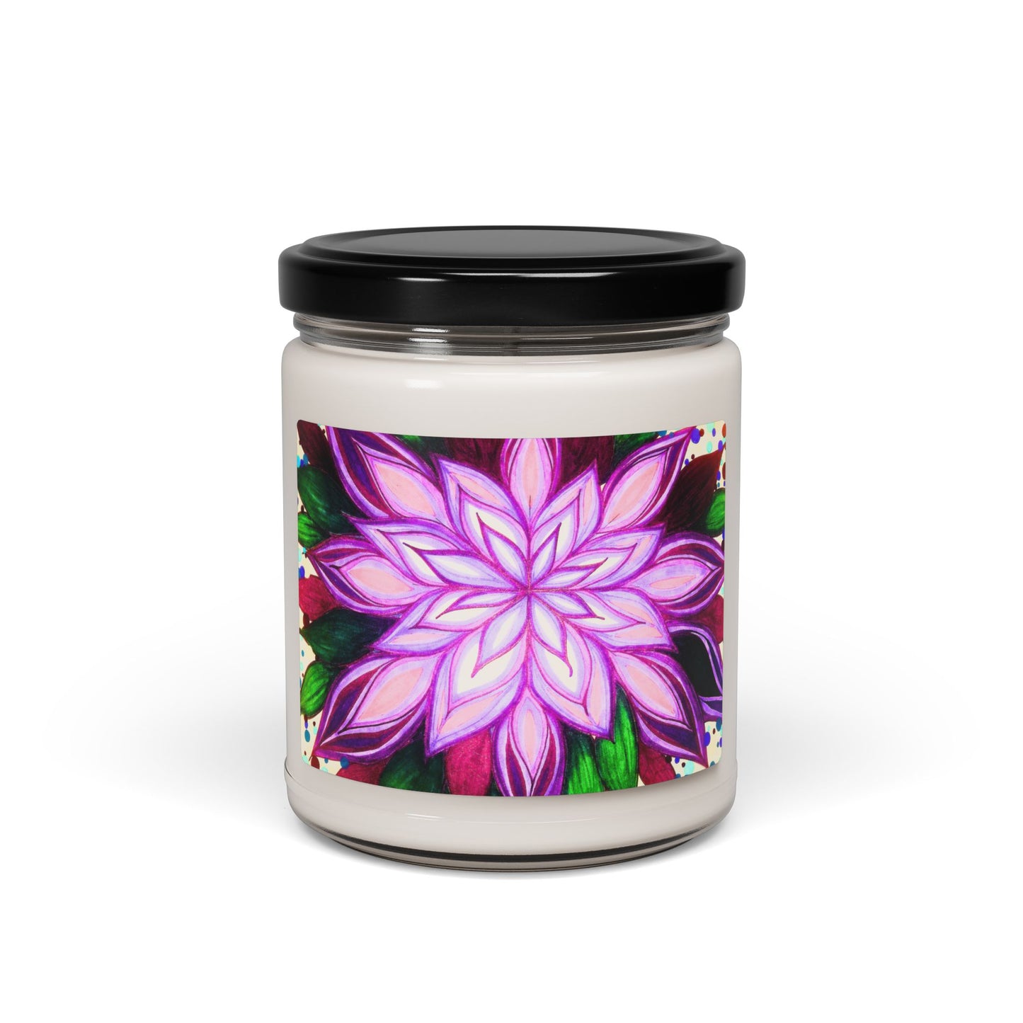Pink Mandala Bloom Floral Bliss Soy Candle