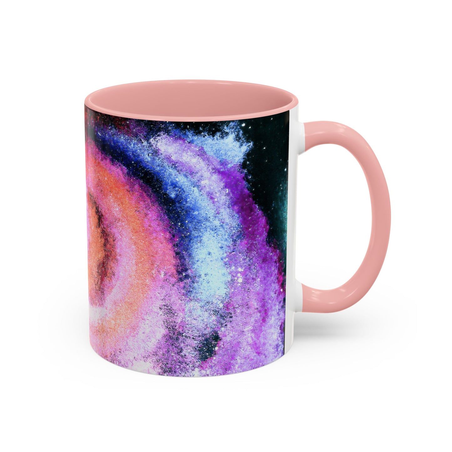 Galaxy Swirl Accent Coffee Mug — Pink Purple Nebula Art (11/15 oz)