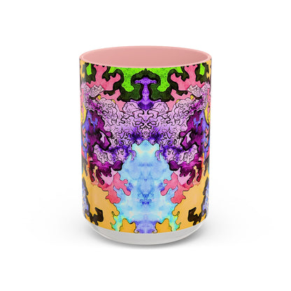 Psychedelic Abstract Accent Coffee Mug — Colorful Inkblot Art (11/15oz)