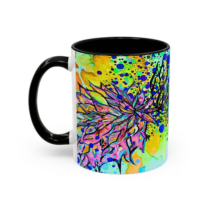 Artistic Floral Coffee Mug — Colorful Watercolor Mandala Accent Mug (11/15oz)