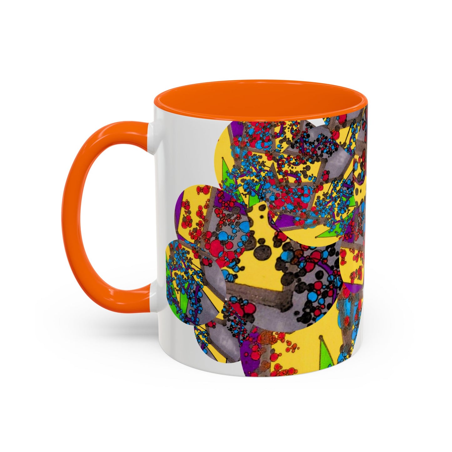 Abstract Colorburst Accent Coffee Mug — Vibrant Pop Art Design