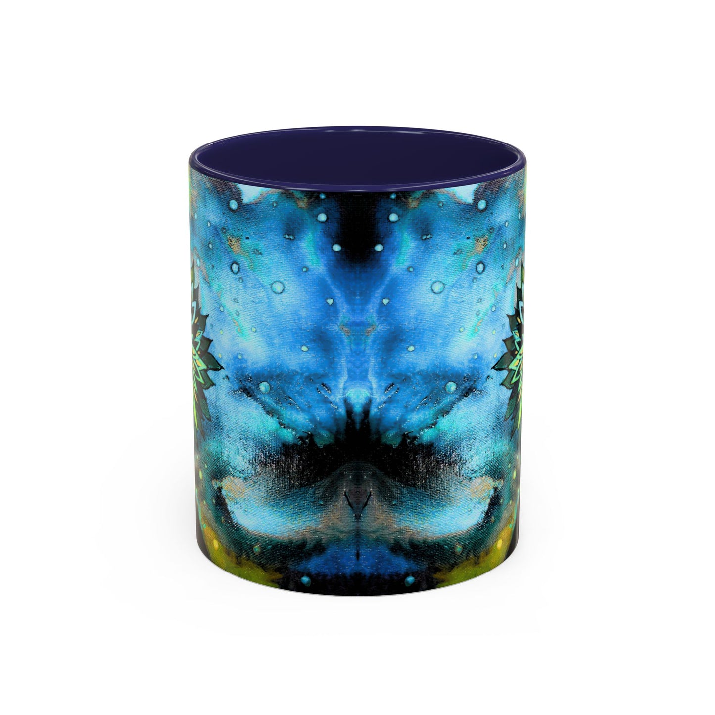 Blue Galaxy Floral Accent Coffee Mug — 11/15oz