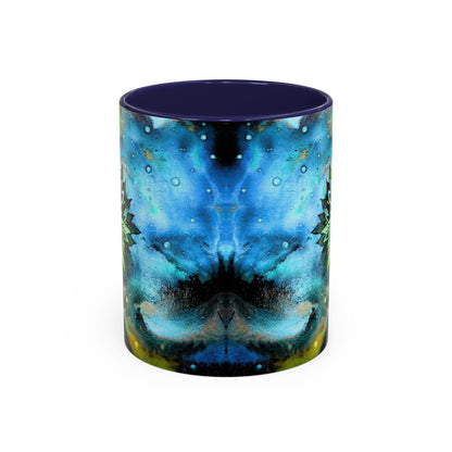 Blue Galaxy Floral Accent Coffee Mug — 11/15oz