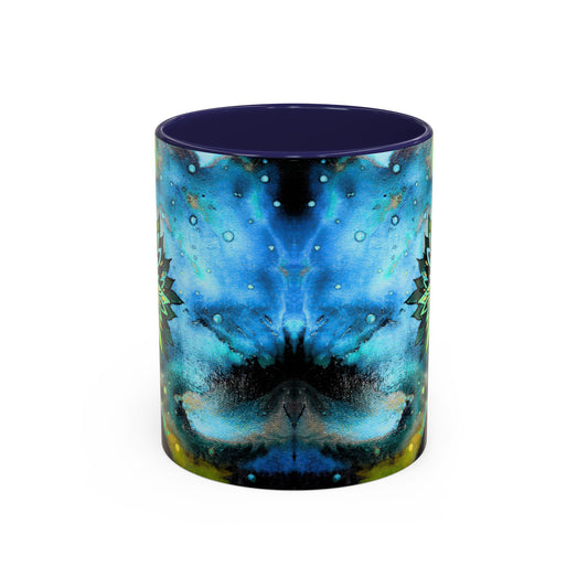 Blue Galaxy Floral Accent Coffee Mug — 11/15oz