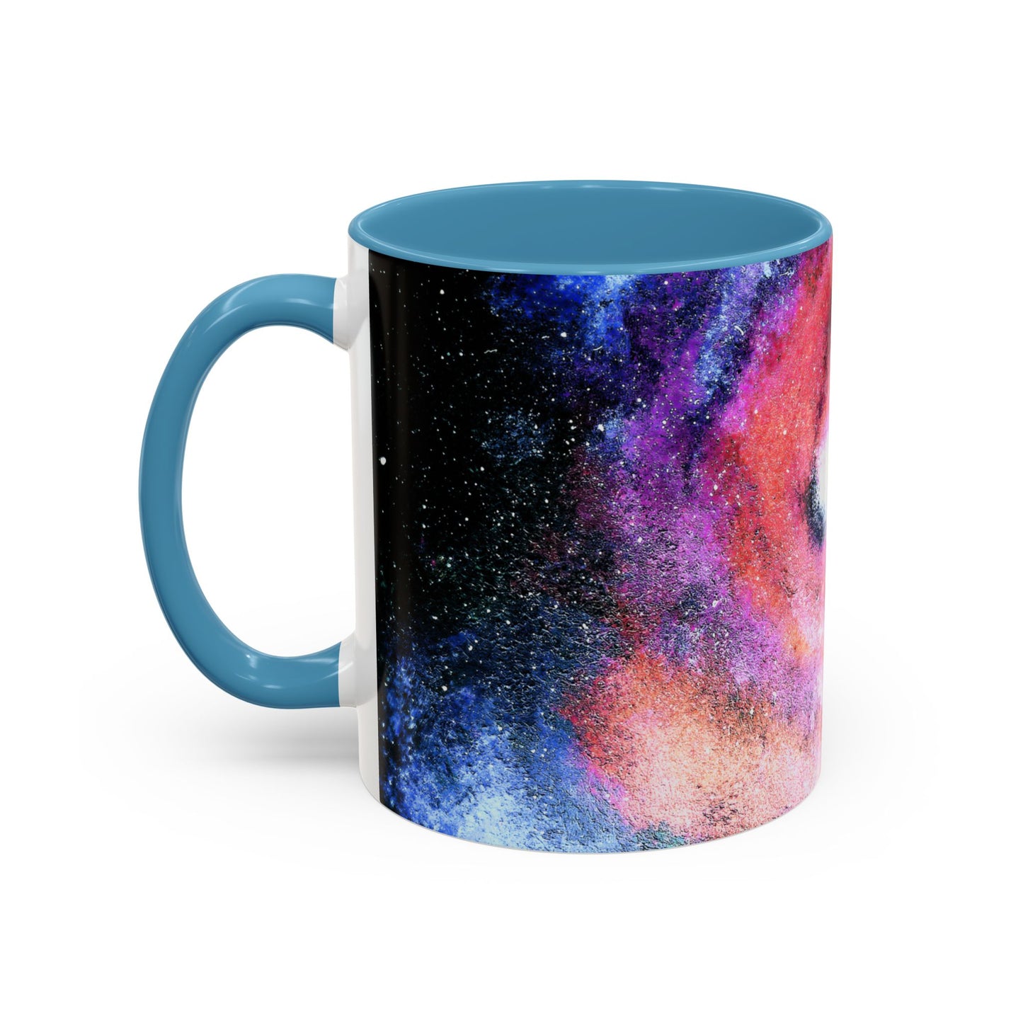 Galaxy Swirl Accent Coffee Mug — Pink Purple Nebula Art (11/15 oz)