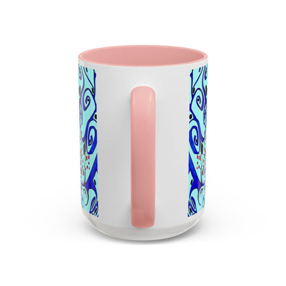 Abstract Floral Accent Coffee Mug