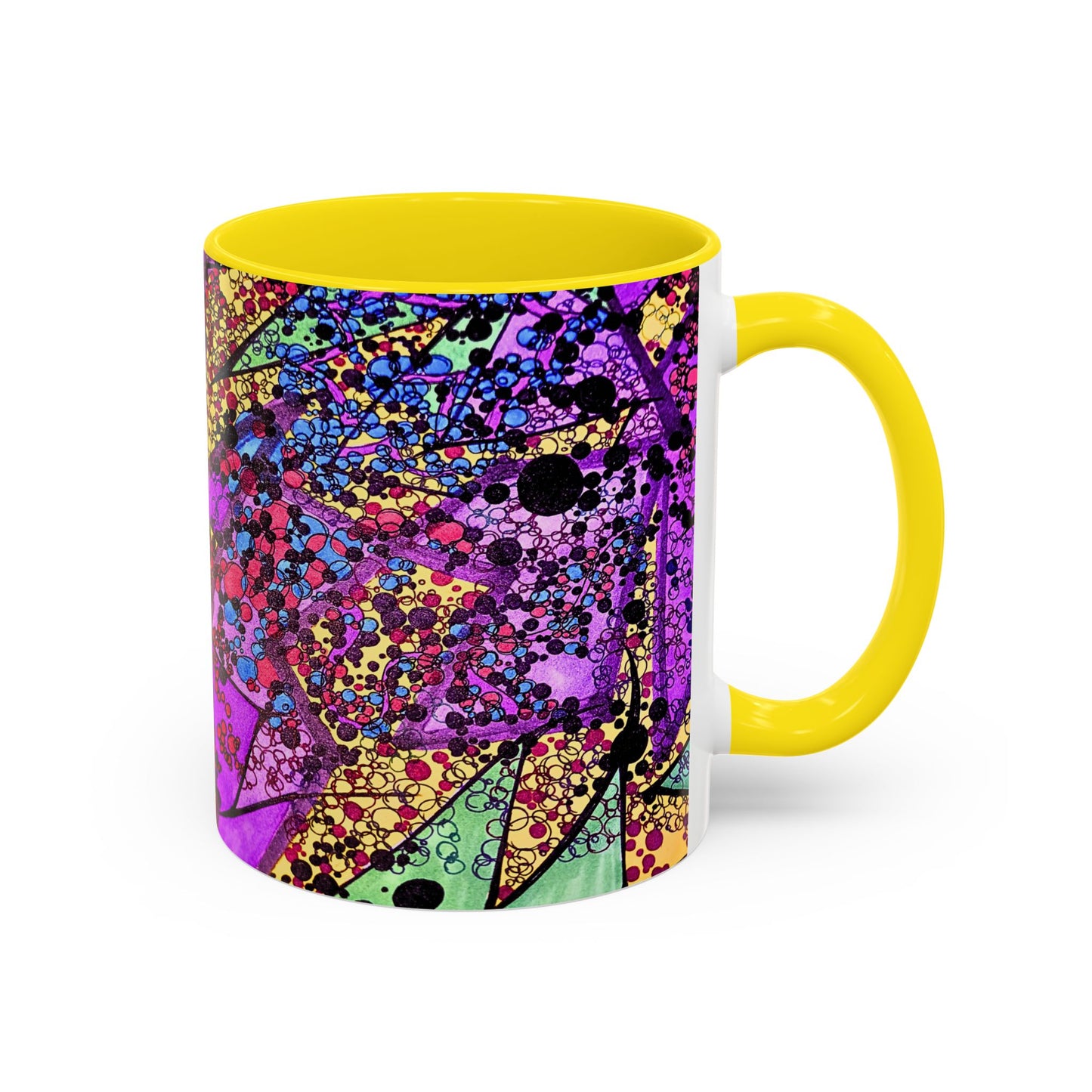 Vibrant Psychedelic Accent Coffee Mug – Colorful Abstract Art (11/15oz)