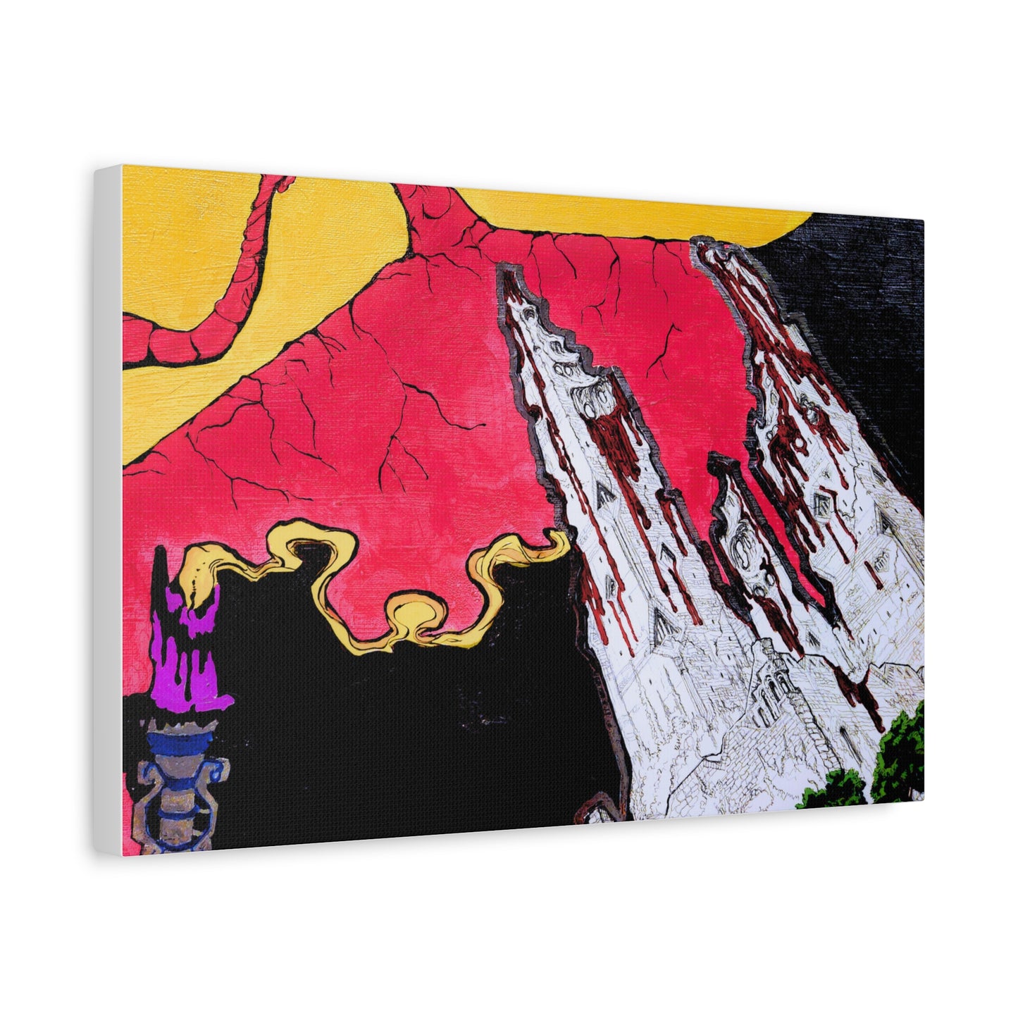 Surreal Mountain Flame Matte Canvas Wall Art