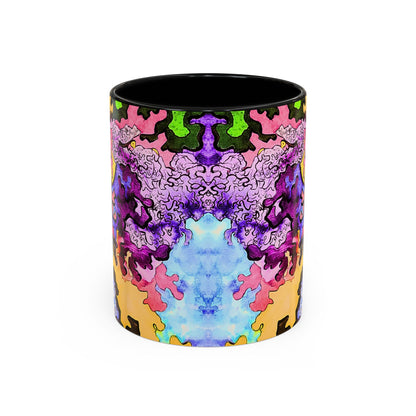 Psychedelic Abstract Accent Coffee Mug — Colorful Inkblot Art (11/15oz)