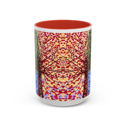 Accent Coffee Mug - Colorful Pointillist Tree Art Cup (11/15 oz)