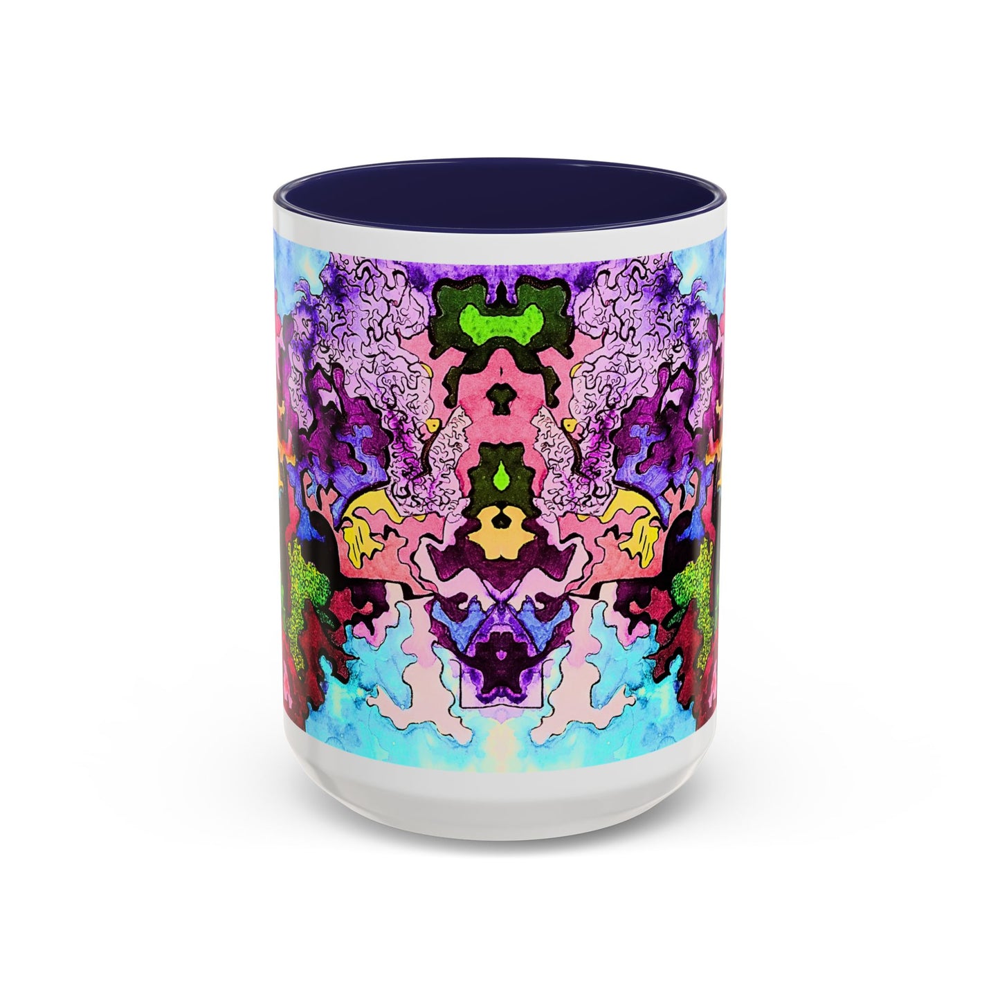Abstract Colorful Art Coffee Mug — Vibrant Symmetry Accent Mug