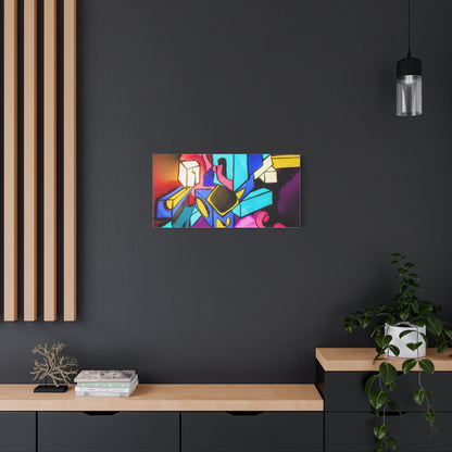 Abstract Neon Geometric Canvas Print