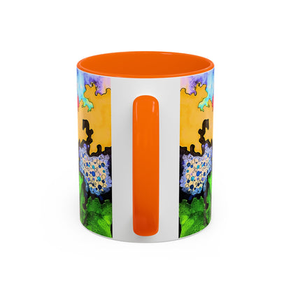 Abstract Colorful Art Coffee Mug — Vibrant Symmetry Accent Mug