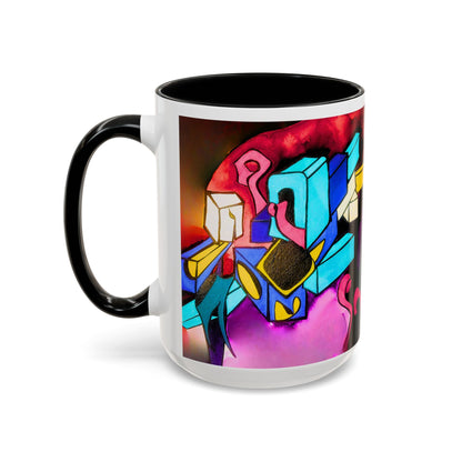 Abstract Neon Art Coffee Mug — Colorful Geometric Accent Mug