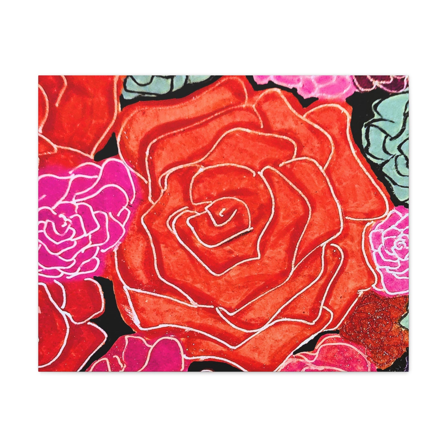 Bold Rose Floral Canvas Print