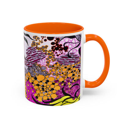 Accent Coffee Mug — Vibrant Abstract Floral Pattern (11/15oz)