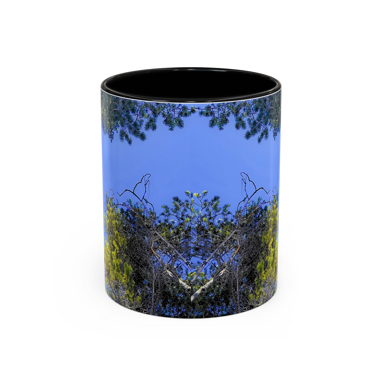 Scenic Pine Tree Sky Accent Coffee Mug – Nature Photography 11/15oz