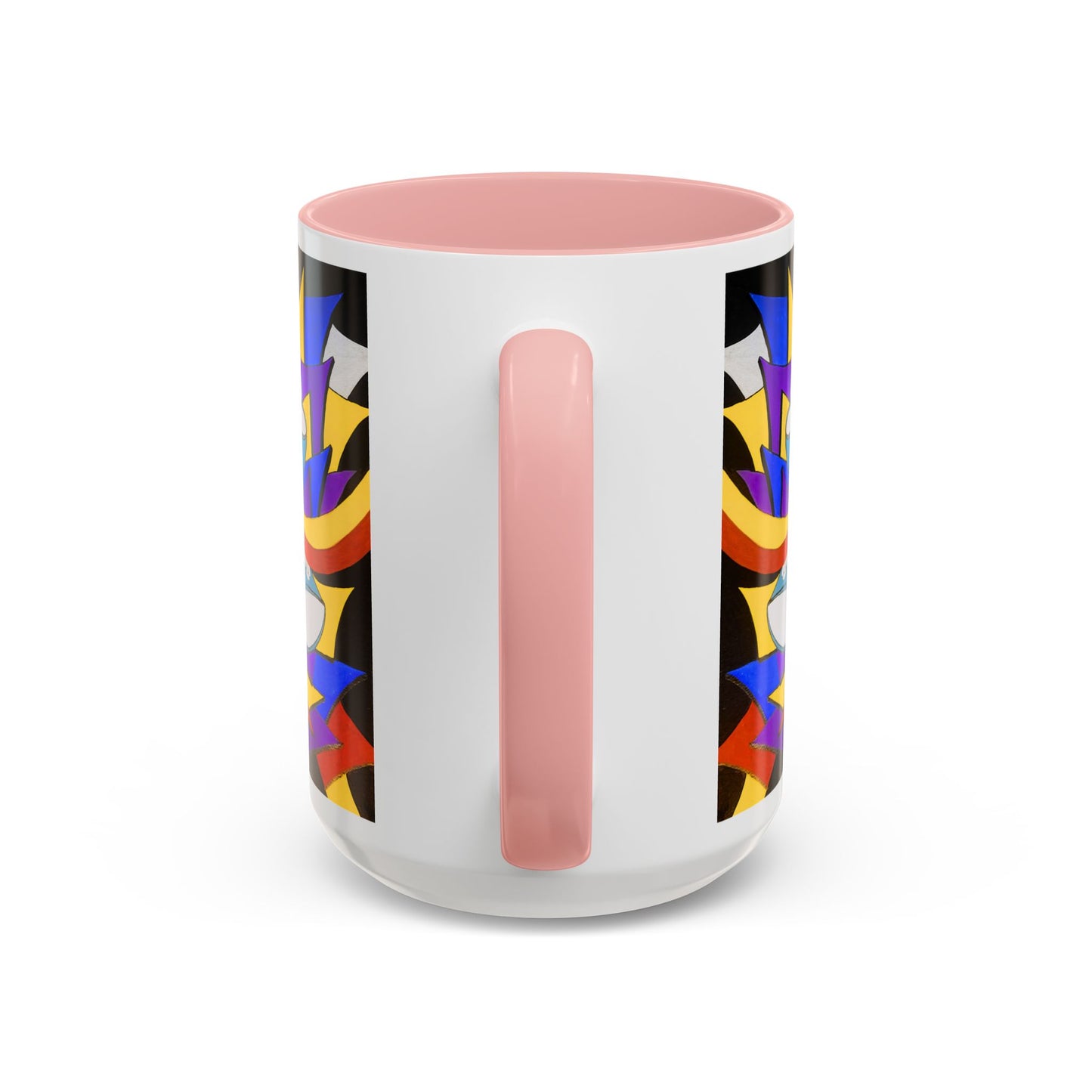 Abstract Colorful Face Accent Coffee Mug — Bold Pop Art Ceramic Gift