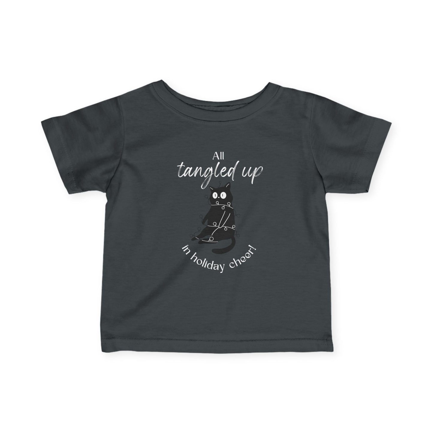 Infant Tee Black Cat Christmas Baby Shirt