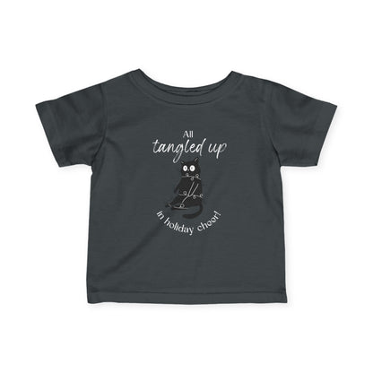Infant Tee Black Cat Christmas Baby Shirt