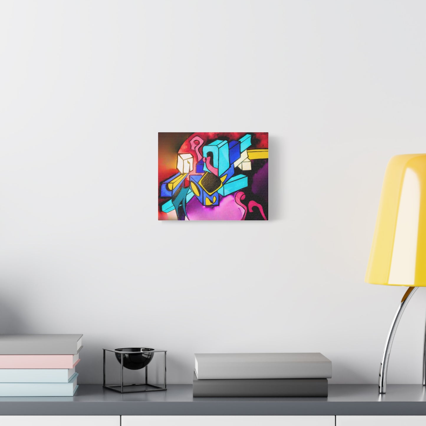 Abstract Neon Geometric Canvas Print