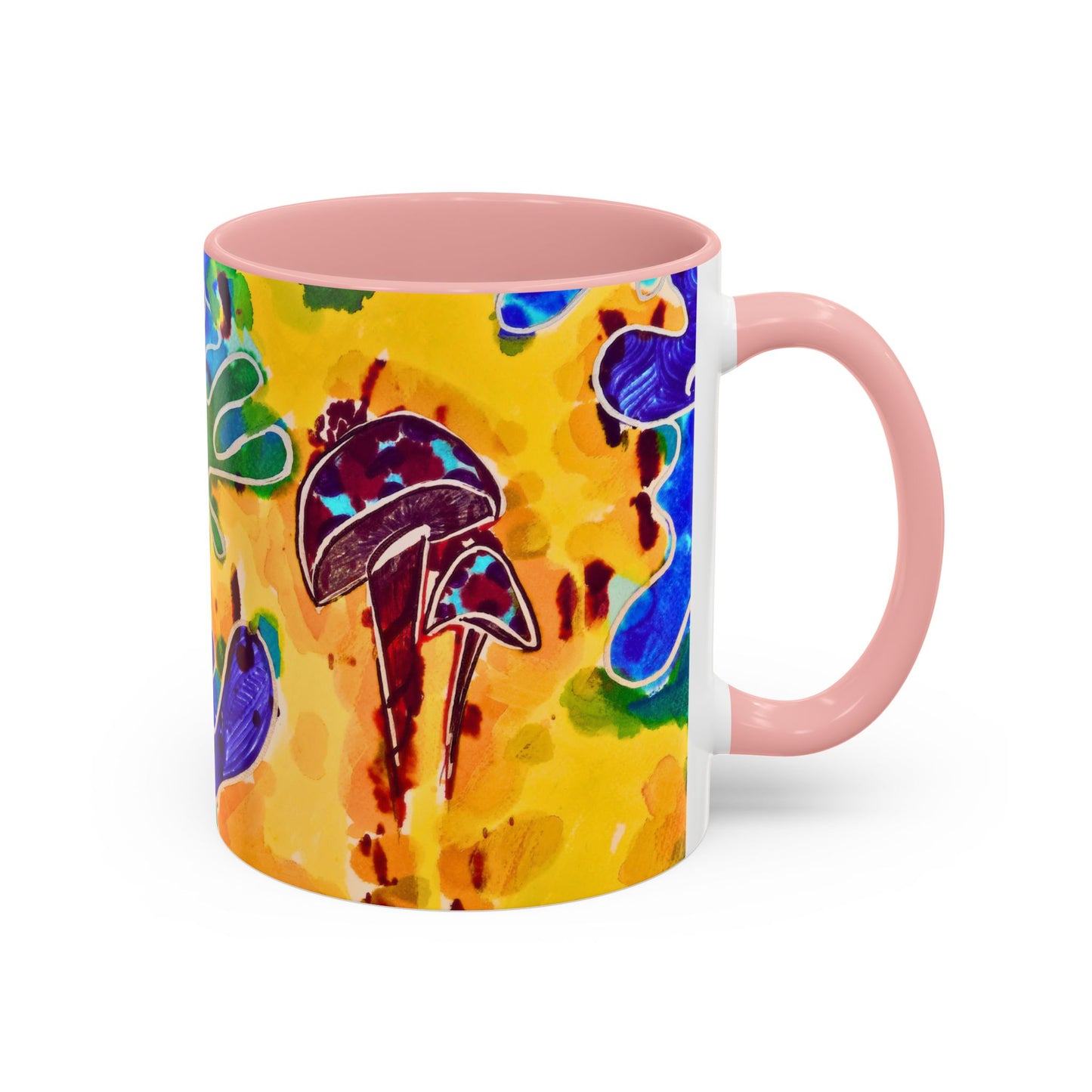Mug - Colorful Psychedelic Mushroom Accent Coffee Mug (11/15oz)