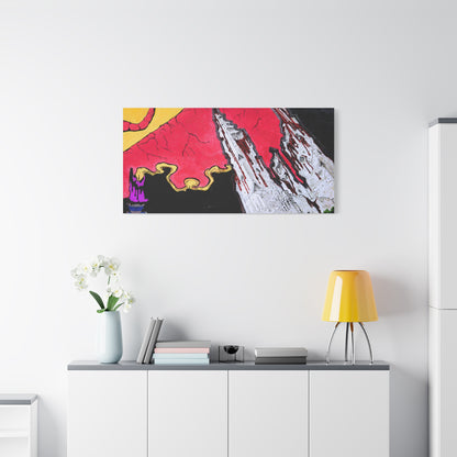 Surreal Mountain Flame Matte Canvas Wall Art