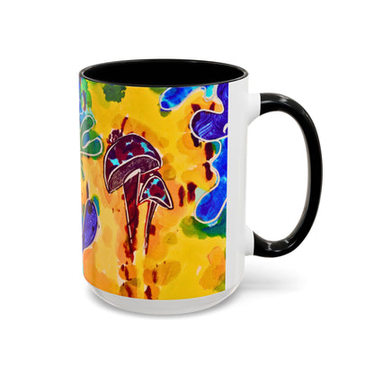 Mug - Colorful Psychedelic Mushroom Accent Coffee Mug (11/15oz)