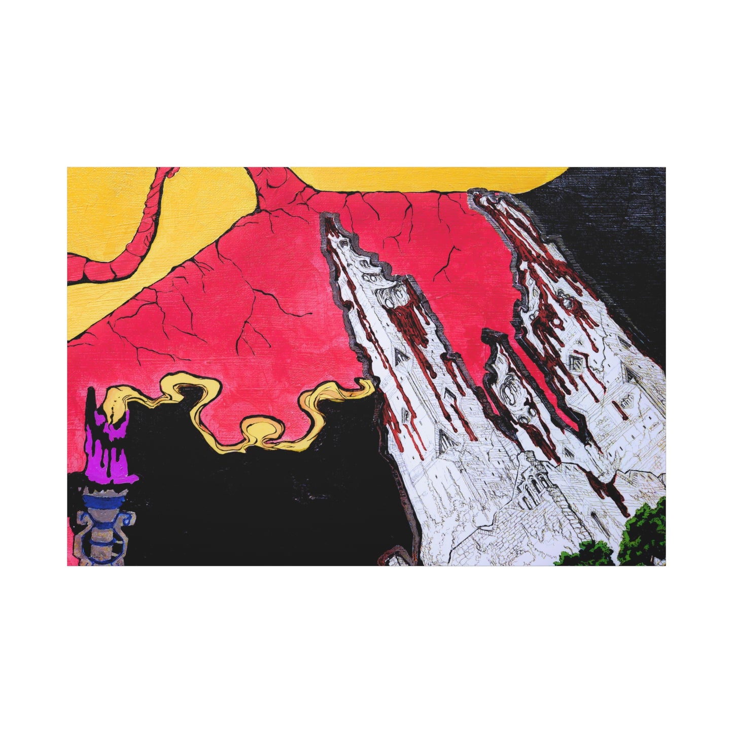 Surreal Mountain Flame Matte Canvas Wall Art